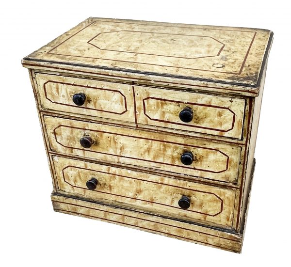 Mid 19th Century Birdseye Maple Simulated Miniature Chest