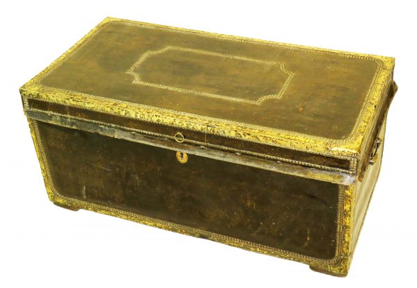 19th Century Leather Military Campaign Trunk