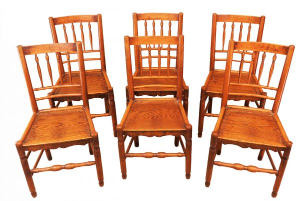 Set Of 6 19th Century Kitchen Dining Chairs