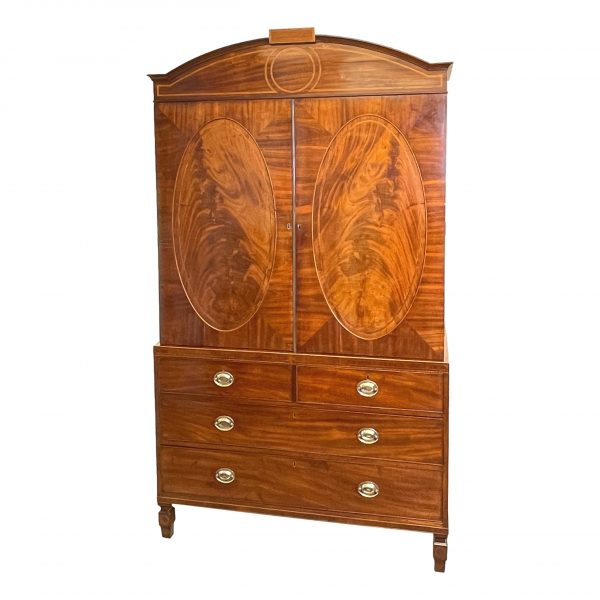 Georgian 18th Century Mahogany Linen Press
