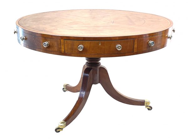 Georgian 19th Century Mahogany Drum Table