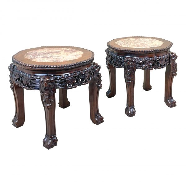 Pair Of 19th Century Oriental Hardwood Coffee Tables