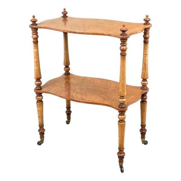 19th Century English Birds Eye Maple Étagère