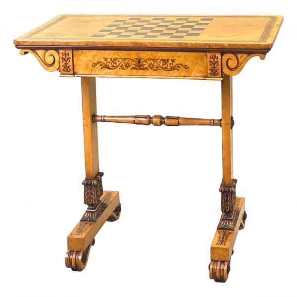 Regency Birds Eye Maple Wood Games Table