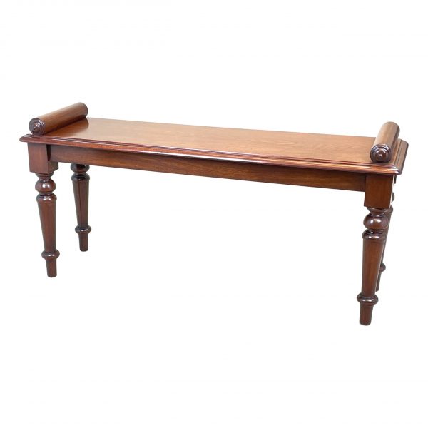 Late 19th Century Mahogany Window Seat Hall Bench