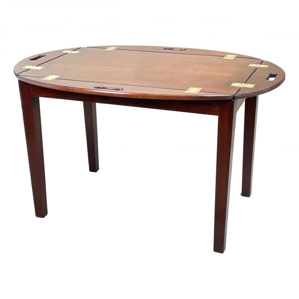 Georgian Mahogany Oval Tray On Stand