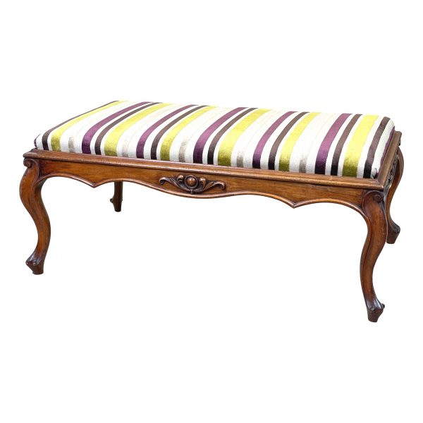 Large 19th Century English Walnut Salon Stool