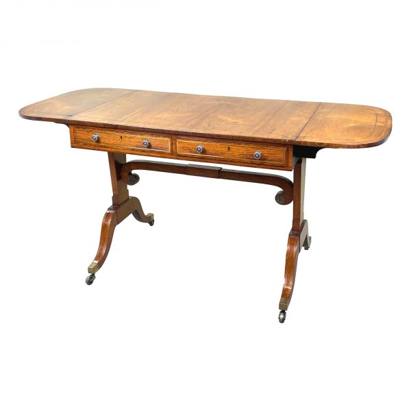 Regency English 19th Century Rosewood & Yew Sofa Table