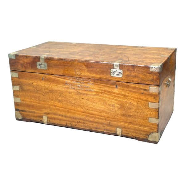 Large Camphor Wood Military Campaign Trunk