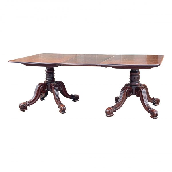 Regency Mahogany Twin Pillar Dining Table