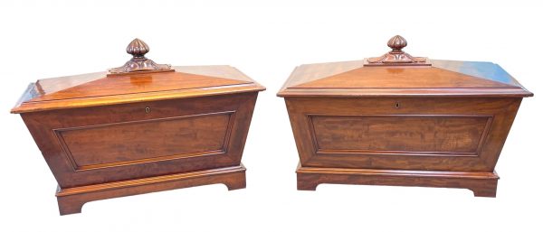 Rare Pair Of Regency Mahogany Cellarettes
