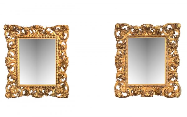 Italian Pair Of Giltwood Mirrors