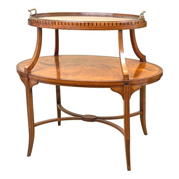 19th Century Satinwood Oval Étagère