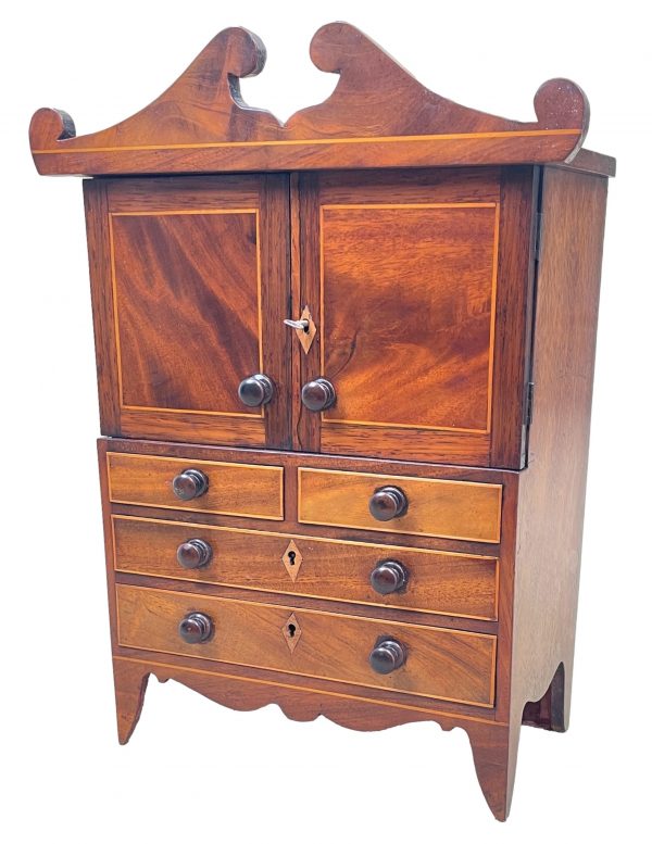 Georgian Mahogany Miniature Linen Press