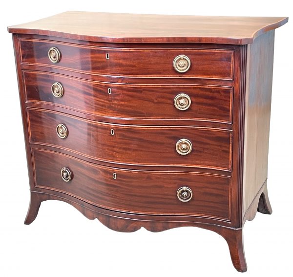 Mahogany Hepplewhite Serpentine Chest Of Drawers