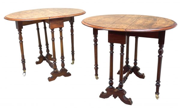 Matched Pair Of Walnut Baby Sutherland Tables