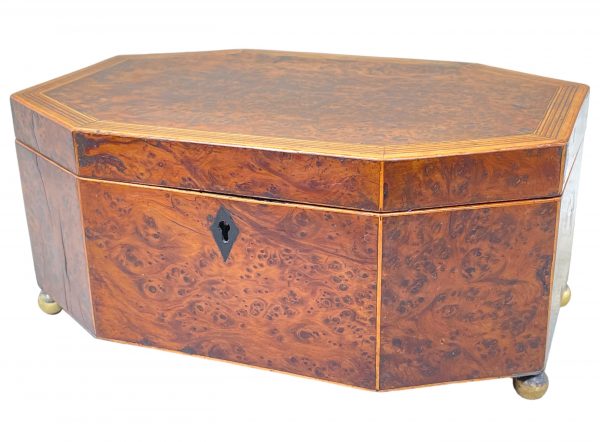 Georgian Yew Octagonal Jewellery Box