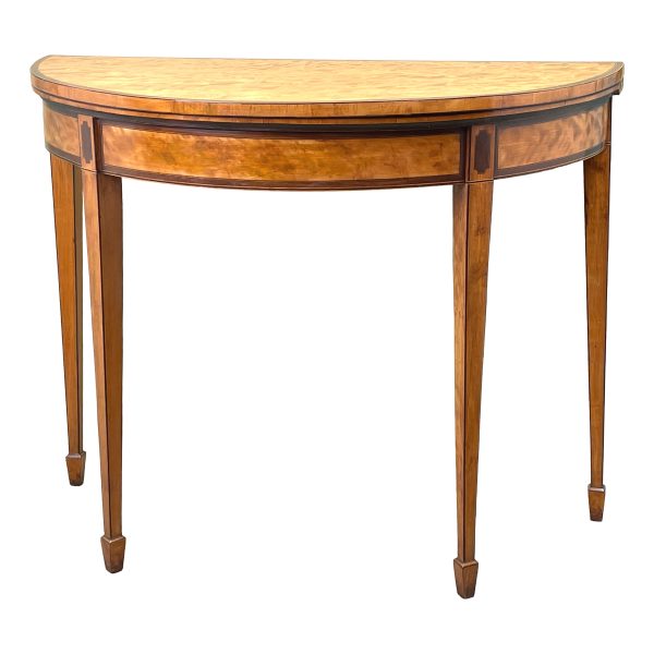 Georgian Satinwood Demi Lune Card Table