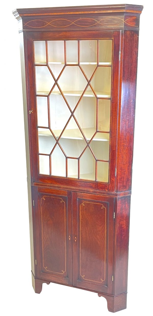 Georgian Mahogany Double Corner Cabinet