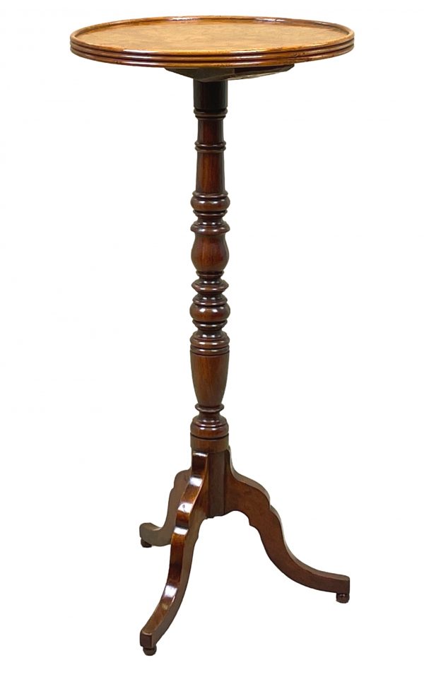 Georgian Burr Oak Candle Stand