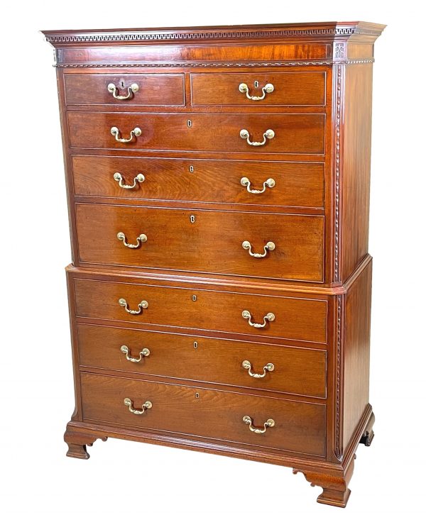18th Century Chippendale Mahogany Tallboy / Chest On Chest