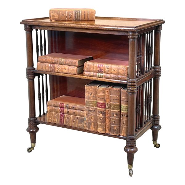 Regency Mahogany Double Sided Open Bookcase