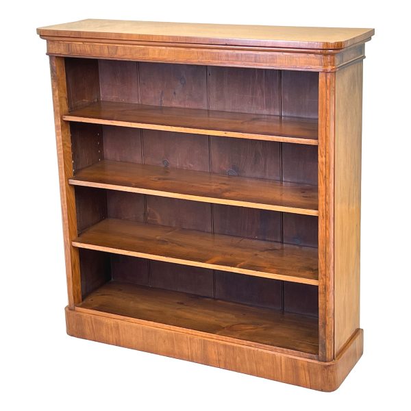 Victorian Walnut Dwarf Open Bookcase