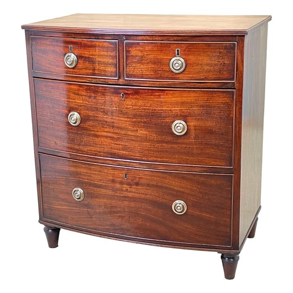 Small Regency Mahogany Bow Chest