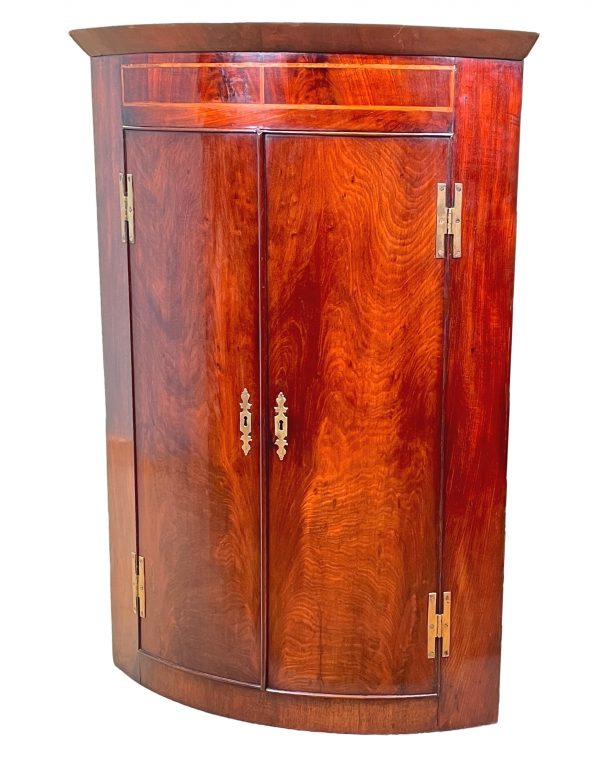 Georgian Mahogany Bowfronted Corner Cupboard