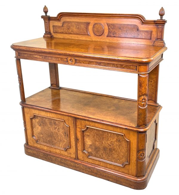 Mid 19th Century Burr Oak Buffet Cupboard