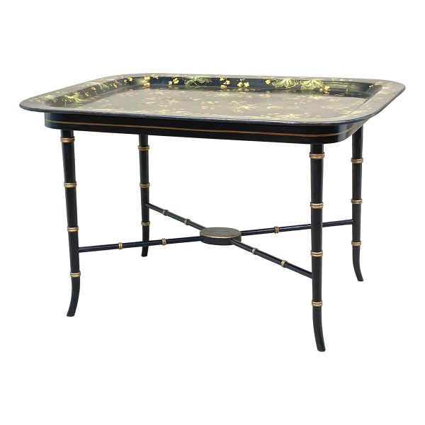 Regency Gilded Papier Mache Tray On Stand