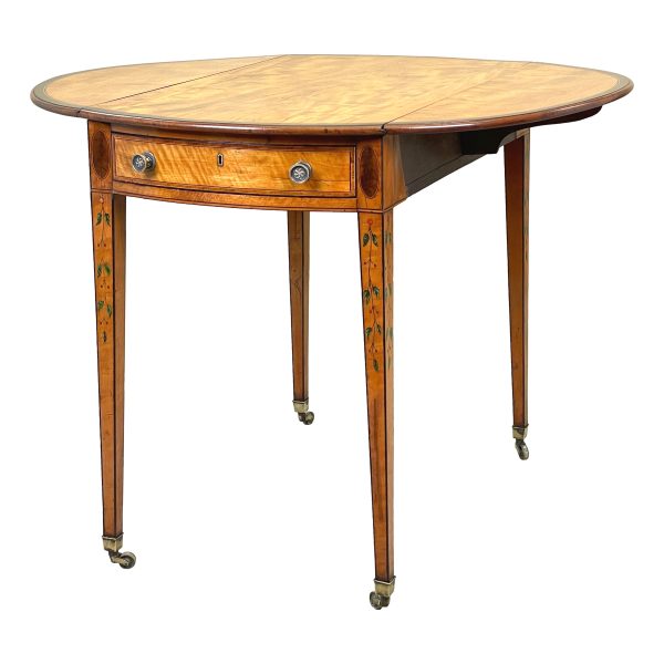 Georgian Satinwood Oval Pembroke Table