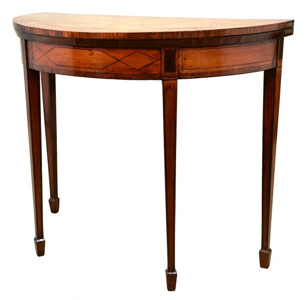 Georgian Satinwood Demi Lune Tea Table