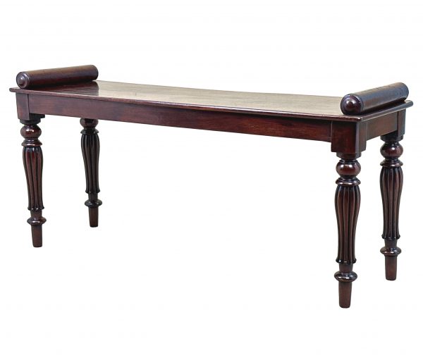 Regency Mahogany Window Seat Hall Bench