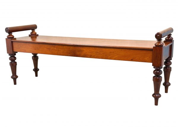 Victorian Mahogany Window Seat Hall Bench