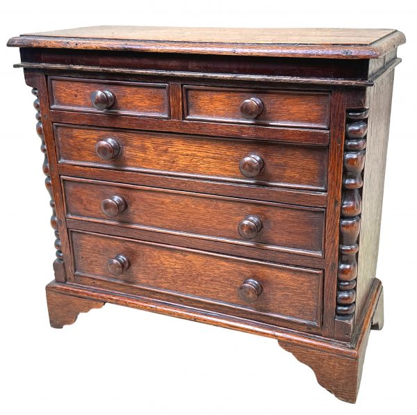 Georgian Oak Miniature Chest Of Drawers