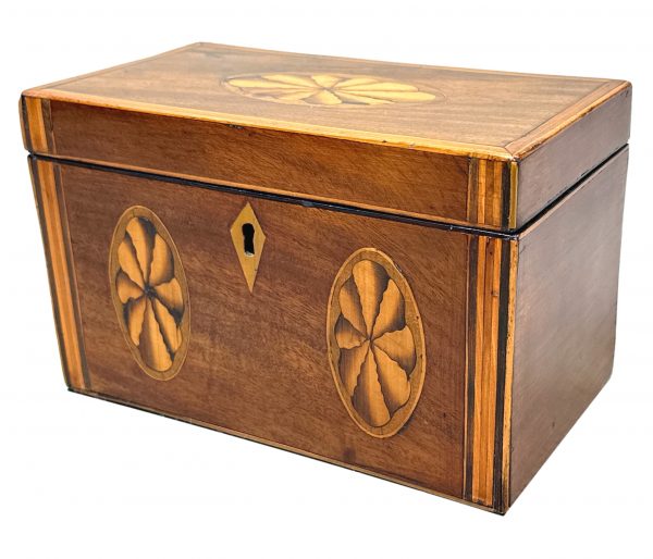 Georgian Mahogany & Inlaid Tea Caddy