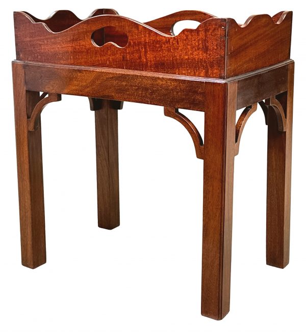 Small Georgian Mahogany Butlers Tray On Stand