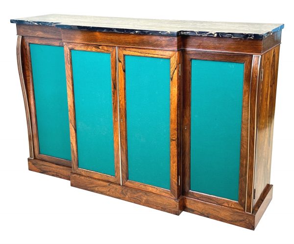 19th Century Regency Rosewood Breakfront Side Cabinet