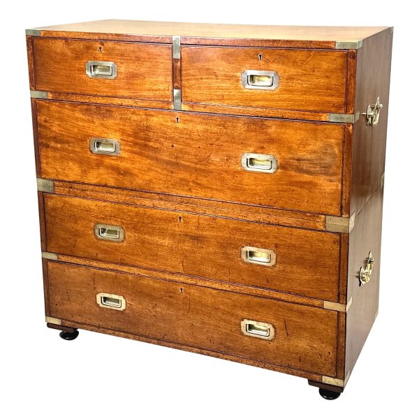 Mahogany & Camphor Military Campaign Chest Of Drawers