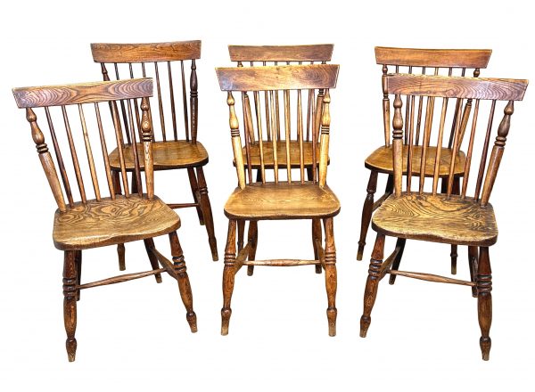 Set Of 6 19th Century Kitchen Windsor Chairs