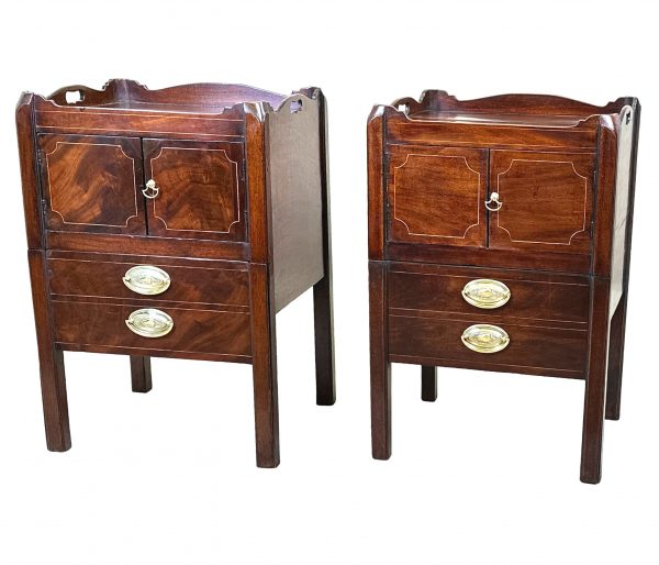 Pair 18th Century Georgian Bedside Night Tables