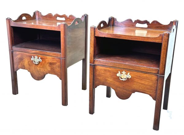 Pair Of Georgian Mahogany Bedside Night Tables
