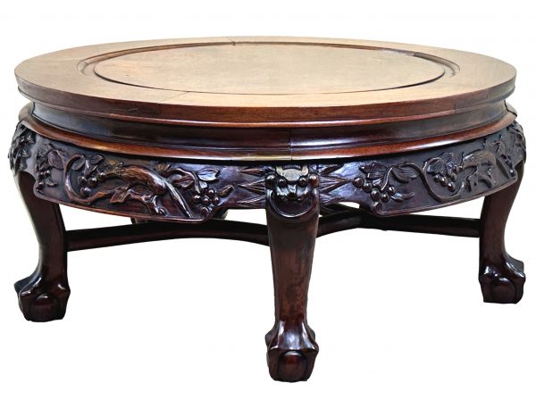 Circular Oriental Hardwood Coffee Table