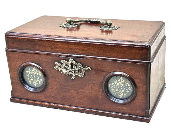 George III Period Mahogany Tea Caddy