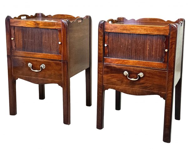 Pair Of 18th Century Mahogany Bedside Night Tables