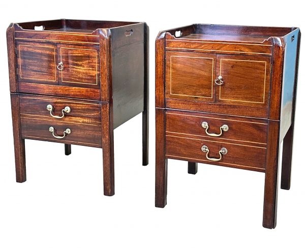 Georgian Mahogany Pair Of Bedside Night Tables