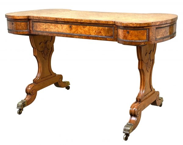 Regency Burr Elm Library Table