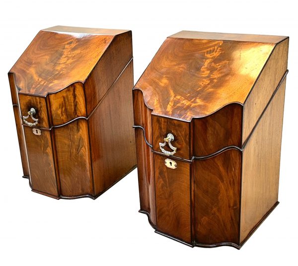 Pair Of Georgian Mahogany Knife Boxes