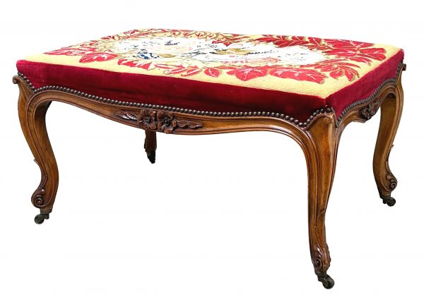 Victorian 19th Century Walnut Salon Stool